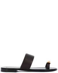 Мужские темно-коричневые кожаные сандалии от Giuseppe Zanotti Design