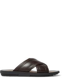 Мужские темно-коричневые кожаные сандалии от Tod's