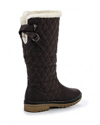 Темно-коричневые кожаные сапоги от Ella