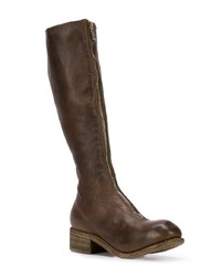 Темно-коричневые кожаные сапоги от Guidi