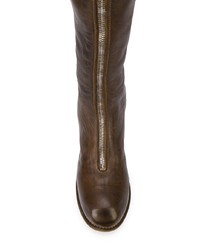 Темно-коричневые кожаные сапоги от Guidi