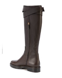 Темно-коричневые кожаные сапоги от Valentino