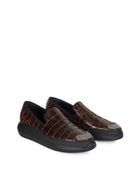 Мужские темно-коричневые кожаные слипоны от Giuseppe Zanotti