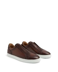 Мужские темно-коричневые кожаные слипоны от Magnanni