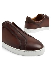 Мужские темно-коричневые кожаные слипоны от Magnanni