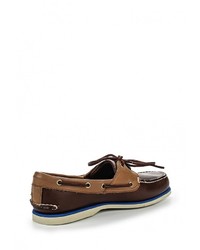 Темно-коричневые кожаные топсайдеры от Timberland