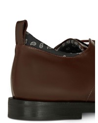 Темно-коричневые кожаные туфли дерби с принтом от Etro