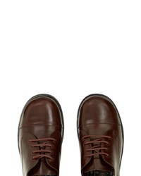 Темно-коричневые кожаные туфли дерби с принтом от Etro