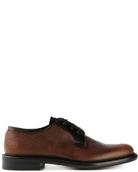 Темно-коричневые кожаные туфли дерби от Alexander McQueen