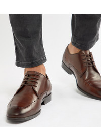 Темно-коричневые кожаные туфли дерби от ASOS DESIGN