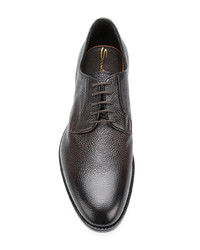 Темно-коричневые кожаные туфли дерби от Santoni