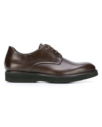 Темно-коричневые кожаные туфли дерби от Corneliani