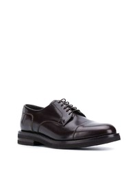 Темно-коричневые кожаные туфли дерби от Brunello Cucinelli