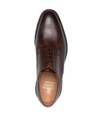 Темно-коричневые кожаные туфли дерби от Crockett Jones