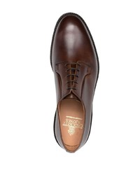 Темно-коричневые кожаные туфли дерби от Crockett Jones