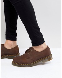 Темно-коричневые кожаные туфли дерби от Dr. Martens
