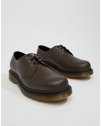 Темно-коричневые кожаные туфли дерби от Dr. Martens