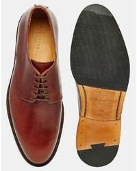 Темно-коричневые кожаные туфли дерби от Selected