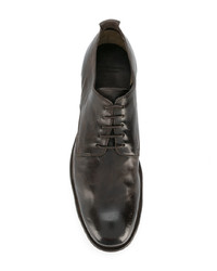 Темно-коричневые кожаные туфли дерби от Officine Creative