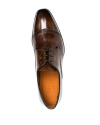 Темно-коричневые кожаные туфли дерби от Bontoni