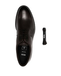 Темно-коричневые кожаные туфли дерби от BOSS HUGO BOSS