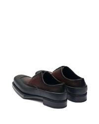 Темно-коричневые кожаные туфли дерби от Prada