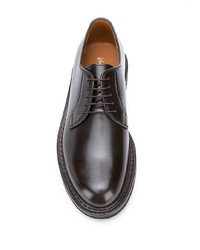 Темно-коричневые кожаные туфли дерби от Brunello Cucinelli