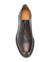 Темно-коричневые кожаные туфли дерби от Doucal's