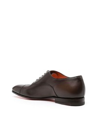 Темно-коричневые кожаные туфли дерби от Santoni