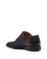 Темно-коричневые кожаные туфли дерби от Corneliani