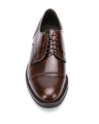 Темно-коричневые кожаные туфли дерби от Brunello Cucinelli