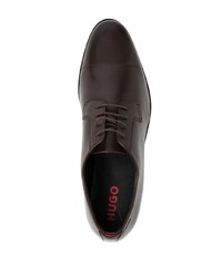Темно-коричневые кожаные туфли дерби от Hugo