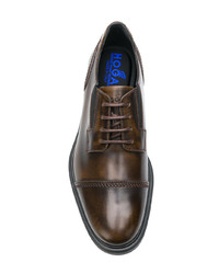 Темно-коричневые кожаные туфли дерби от Hogan