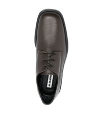 Темно-коричневые кожаные туфли дерби от Jil Sander
