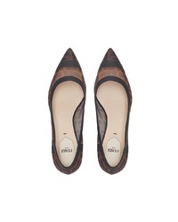 Темно-коричневые кожаные туфли от Fendi