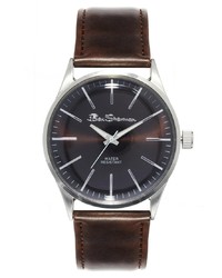 Мужские темно-коричневые кожаные часы от Ben Sherman
