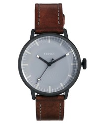 Мужские темно-коричневые кожаные часы от Tsovet