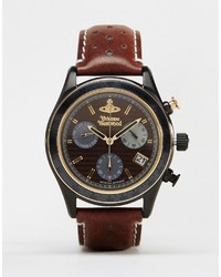 Мужские темно-коричневые кожаные часы от Vivienne Westwood