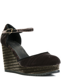 Женские темно-коричневые кожаные эспадрильи от Castaner