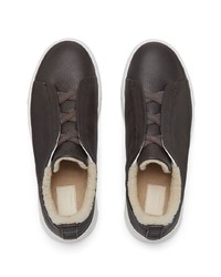 Мужские темно-коричневые кроссовки от Zegna