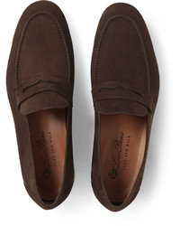 Мужские темно-коричневые лоферы от Loro Piana