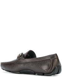 Мужские темно-коричневые лоферы от Salvatore Ferragamo