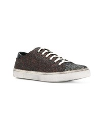 Женские темно-коричневые низкие кеды от Saint Laurent