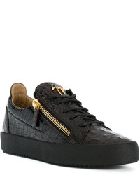 Мужские темно-коричневые низкие кеды от Giuseppe Zanotti Design