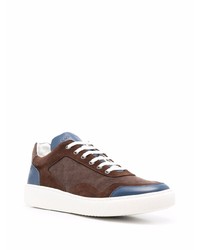 Мужские темно-коричневые низкие кеды от Corneliani