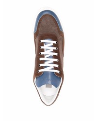 Мужские темно-коричневые низкие кеды от Corneliani