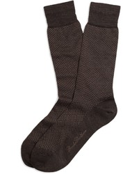 Темно-коричневые носки с ромбами