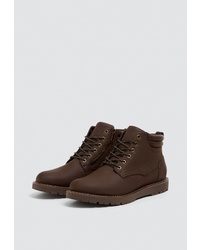 Мужские темно-коричневые рабочие ботинки от Pull&Bear