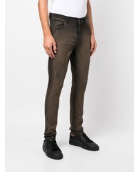 Мужские темно-коричневые рваные джинсы от Santoro