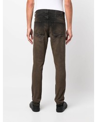 Мужские темно-коричневые рваные джинсы от Santoro